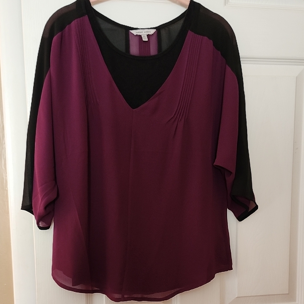 Naked Zebra Plum and Black Blouse